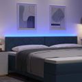 vidaXL LED hlavová doska Modrá látka