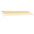 vidaXL Ručne zaťahovacia markíza s LED 500x350 cm žltá a biela