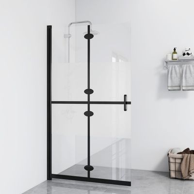 vidaXL Skladacia sprchová zástena polopriehľadné ESG sklo 70x190 cm