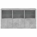 vidaXL Komoda s LED svetlami betónovo-sivá 181,5x37x100 cm