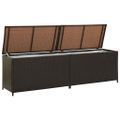 vidaXL Záhradný úložný box hnedý 200x50x60 cm polyratanový