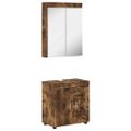 vidaXL Sada kúpeľňového nábytku TULUM 2 ks Dymová dub 60 x 34 x 63 cm