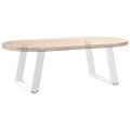 vidaXL Nohy konferenčného stolíka v tvare U, 2 ks, biele, 50 x (42-43) cm, oceľové
