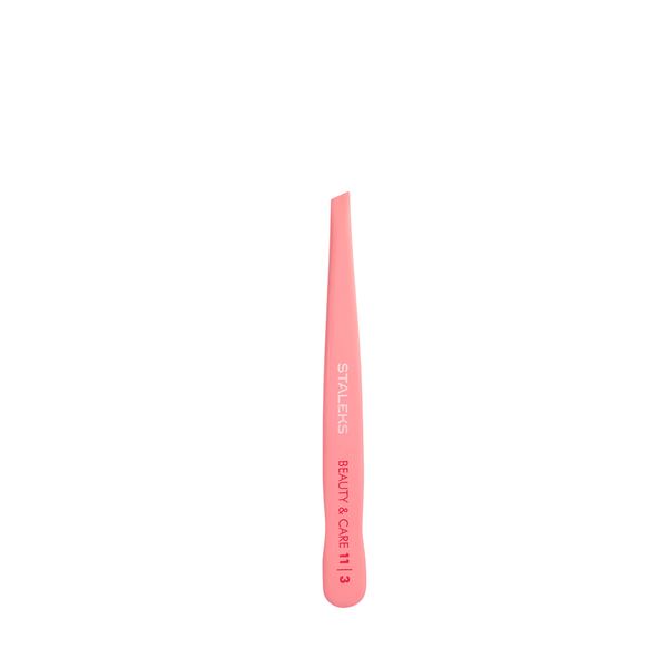 Staleks TBC-11/3 BEAUTY & CARE 11 široká šikmá pinzeta na obočie, ružová