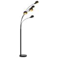 vidaXL Stojanová lampa čierna a zlatá 200 cm 5 x E14
