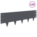 vidaXL Obrubník trávnika 30 ks 100 x 30 cm Oceľ Antracitová