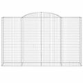vidaXL Oblúkové gabiónové koše 11 ks 300x50x180/200cm pozink. železo