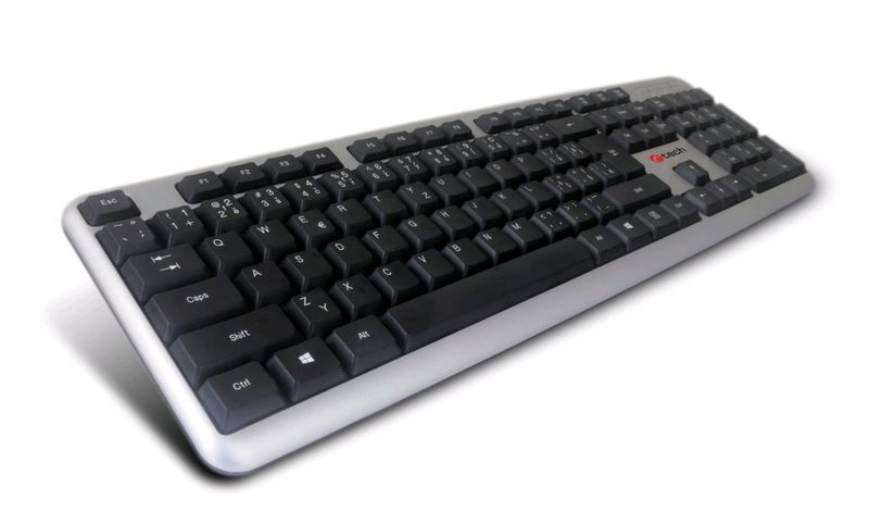 C-TECH KB-102/Drôtová USB/ CZ- SK layout/Strieborná