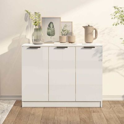 vidaXL Komoda lesklá biela 90,5x30x70 cm spracované drevo