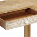 vidaXL Konzolový stolík 110x30x75cm masívne bielené mangovníkové drevo