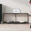 vidaXL Konzolový stolík čierny 180x35x75,5 cm tvrdené sklo