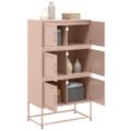 vidaXL Komoda ružová 68,5x38,5x123,5 cm oceľ