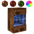 vidaXL TV nástenná skrinka s LED svetlami dub sonoma 40x30x60,5 cm