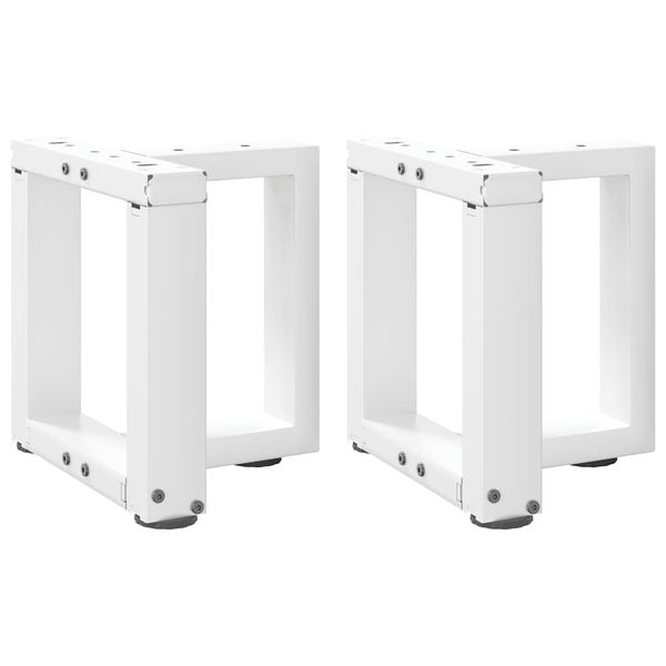 vidaXL Nohy konferenčného stolíka v tvare T, 2 ks, biele, 30x25x(30-31) cm, oceľové
