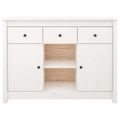 vidaXL Komoda biela 100x35x74,5 cm borovicový masív