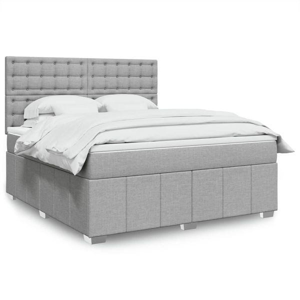 vidaXL Boxspring posteľ s matracom bledosivá 180x200 cm látka