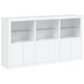 vidaXL Komoda s LED svetlami biela 181,5x37x100 cm