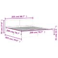 vidaXL Posteľný rám s čelom biely 200x200 cm