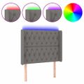 vidaXL Čelo postele s LED tmavosivé 103x16x118/128 cm látka