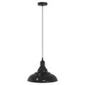 vidaXL Závesná lampa s nastaviteľnou výškou E27 lesklá čierna Ø 31 cm kovová