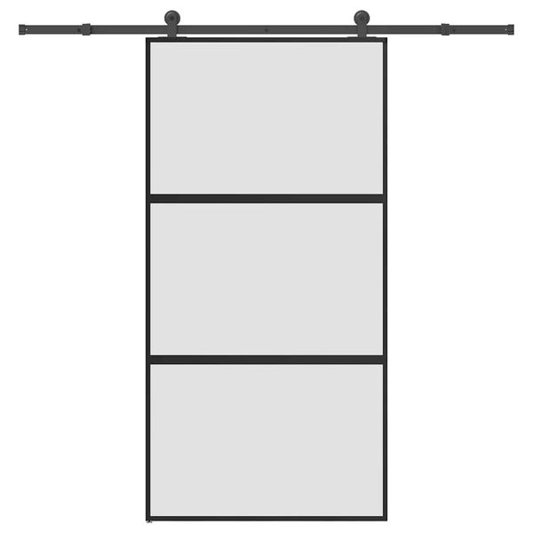 vidaXL Posuvné dvere s kovaním tvrdené sklo a hliník úzke 102,5x205 cm