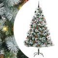vidaXL Umelý vianočný stromček Zelená a biela 240 cm PVC, kov a plast