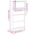 vidaXL Botník so 4 výklopnými zásuvkami hnedý dub 80x21x163,5 cm