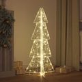 vidaXL Vianočný stromček 100 LED Teplá biela 120 cm Akryl