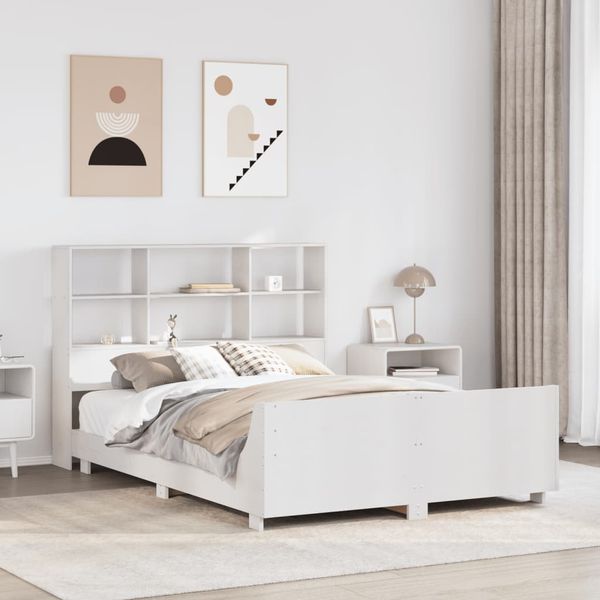 vidaXL Posteľ bez matraca biela 160x200 cm masívna borovica