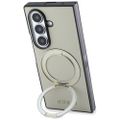 Guess HC Magnetic Ring Stand Grained PU Classic Logo puzdro pre Samsung Galaxy Z Fold 8 Ultra béžové