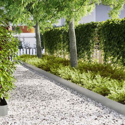 vidaXL Obrubník trávnika 10 ks 100 x 0.05 x 20 cm Pozinkovaná oceľ