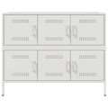 vidaXL Komoda bela 100,5x39x79 cm oceľ