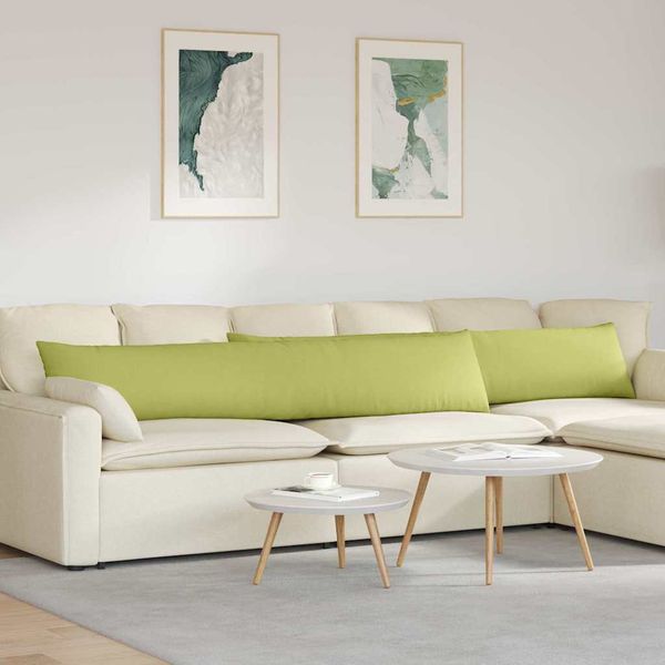 vidaXL Vankúše na pohovku 2 pcs Svetlo zelená 200 x 40 cm látka