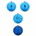 vidaXL Vianočná guľa sada XXL 4 ks Modrá Ø 20 cm Plast