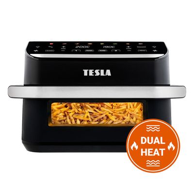 TESLA AirCook DualHeat QD575 XXL - multifunkčná duálna digitálna horúcovzdušná fritéza - rozbalené