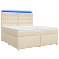 vidaXL Posteľ boxspring s matracom Krémová 180 x 200 cm Látka