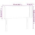 vidaXL Čelo postele s LED krémové 93x16x78/88 cm látka