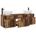 vidaXL Set kabinetov do kúpeľne 3 ks Staré drevo 49 x 44,5 x 66,5 cm