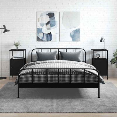 vidaXL Nočné stolíky 2 ks čierne 41x31x80 cm kompozitné drevo