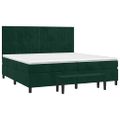 vidaXL Posteľný rám boxsping s matracom tmavozelený 200x200 cm zamat