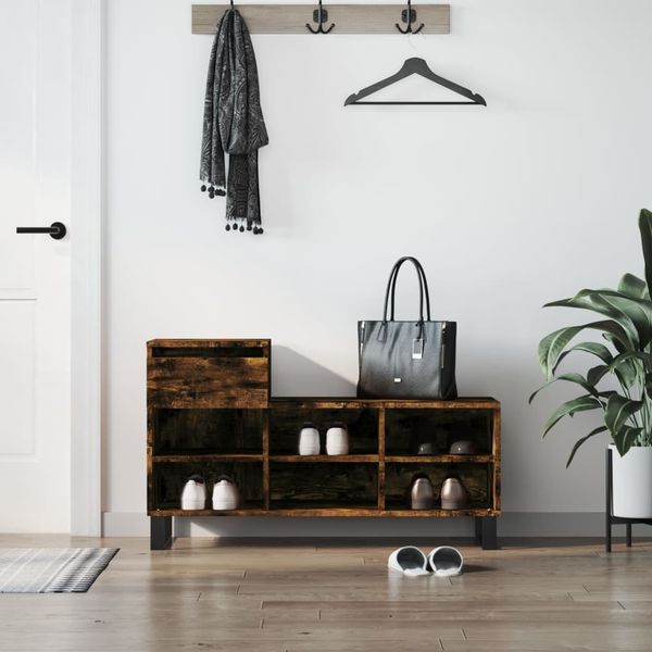 vidaXL Botník dymový dub 102x36x60 cm spracované drevo