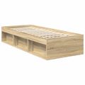 vidaXL Rám postele Sonoma dub 75 x 190 cm Masívne borovicové drevo