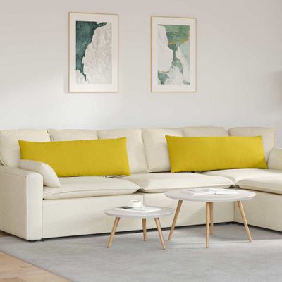 vidaXL Vankúše na pohovku 2 pcs Žltá 120 x 40 cm Kordúrová tkanina