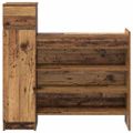 vidaXL Skriňa na topánky so zásuvkou Staré drevo 100,5 x 28 x 100 cm