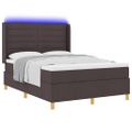 vidaXL Posteľ s pružinovým rámom Hnedá 140 x 190 cm látka