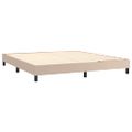 vidaXL Boxspring posteľ matrac a LED kapučínová 160x200 cm umelá koža