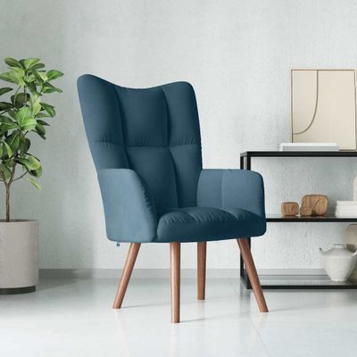 vidaXL Relaxačné kreslo modré zamat