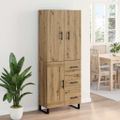vidaXL Highboard 2 ks Remeselný dub 69,5 x 34 x 180 cm