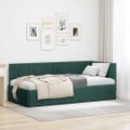 vidaXL Rohový rám postele Tmavozelená 90 cm x 200 cm Zamat