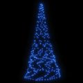 vidaXL Vianočný stromček na stožiar 200 modrých LED 180 cm